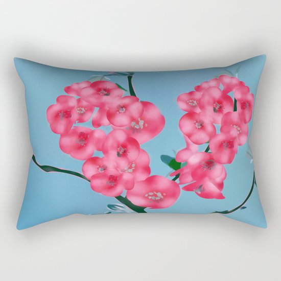 Heart Blooming Flowers Rectangular Pillow
