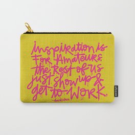Inspiration is for amateurs x typography Carry-All Pouch | Colorful, Curated, Work, Backtoschool, Gettowork, Amateurs, Graphicdesign, Type, Lettering, Drips 