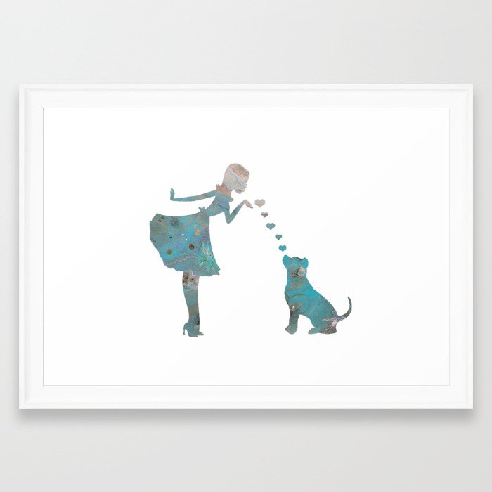 Dog kisses Framed Art Print
