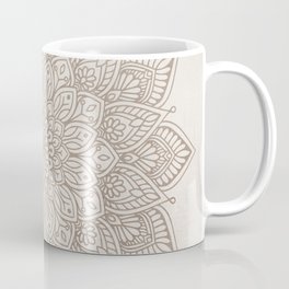 Beige Taupe Mandala, Floral Graphic Design Mug