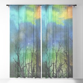 Aurora Sky Background 03 Sheer Curtain