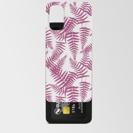 Magenta Silhouette Fern Leaves Pattern Android Card Case