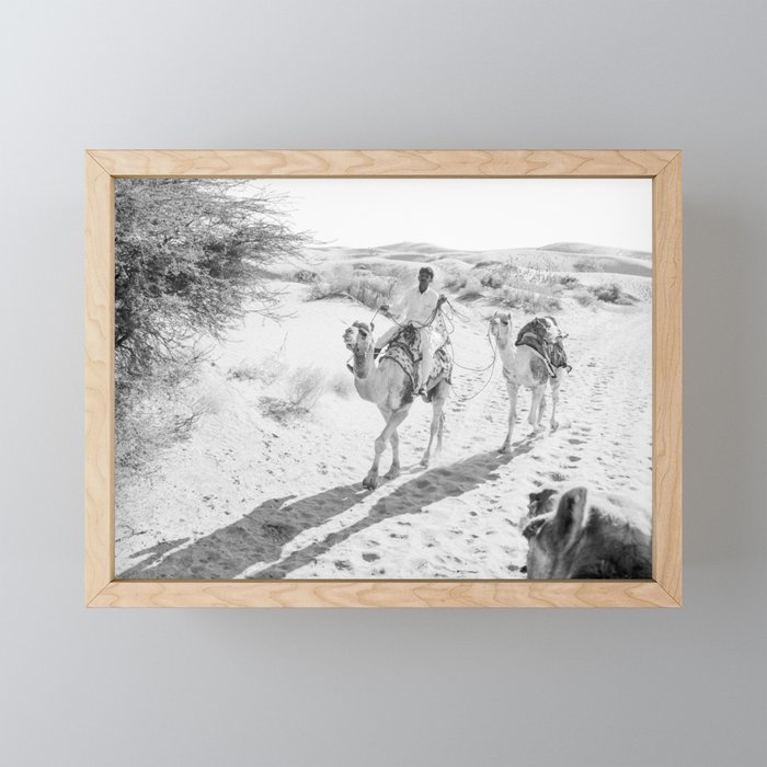 Jaisalmer Desert Camel Ride Framed Mini Art Print