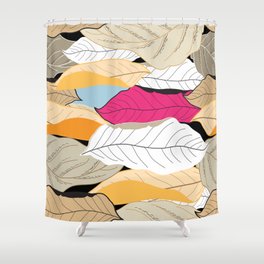 beautiful seamless autumn pattern of colored leaves  Shower Curtain