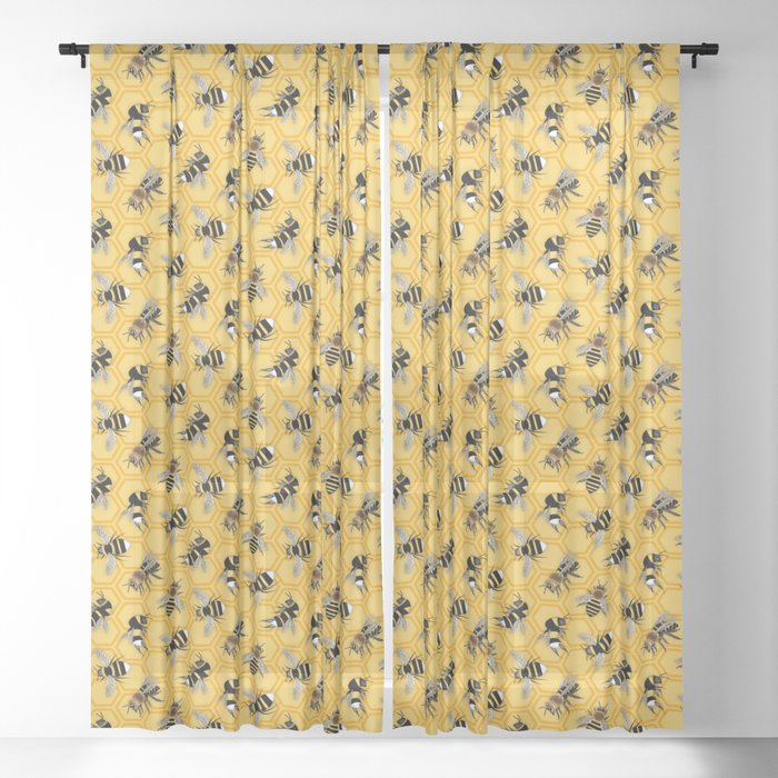 Busy Bees Sheer Curtain