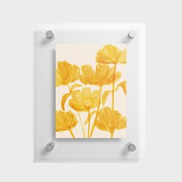 Golden Bloom | Floral Painting Home Decor Floating Acrylic Print