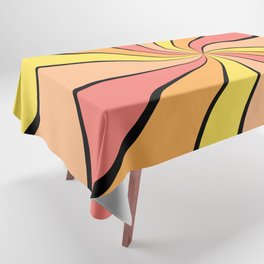 Sunrise Wavy Rays (orange/pink/yellow) Tablecloth