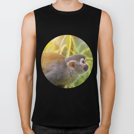 Squirrel Monkey wild animal in sunlight Biker Tank
