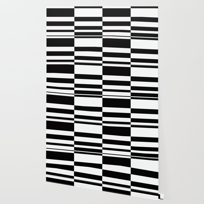 Abstract Striped Pattern Black And White Wallpaper By Marinaklykva Society6