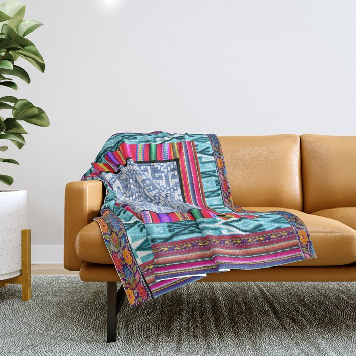 Peruvian Fabric Throw Blanket by Art on an Island Society6