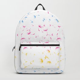 Dandelion Seeds Pansexual Pride (white background) Backpack