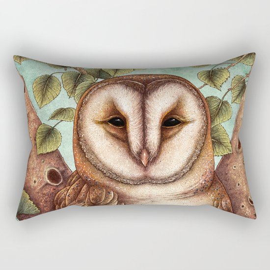 Spring Barn Owl Rectangular Pillow