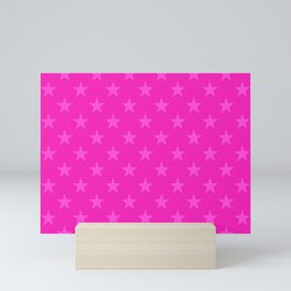 Pink stars pattern Mini Art Print