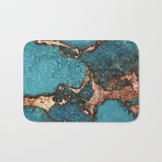AQUA & GOLD GEMSTONE Bath Mat