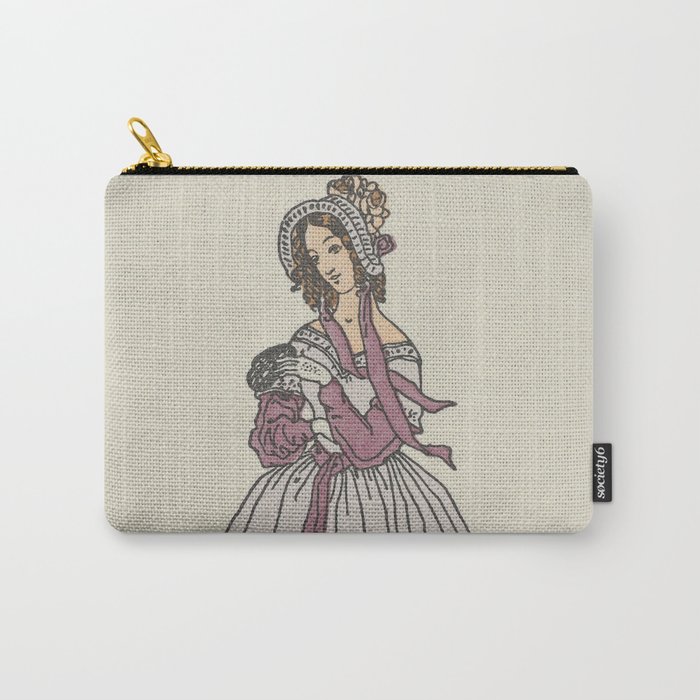 Vintage Fashion Illustration Carry-All Pouch