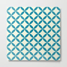 Modern Mid Century pattern Metal Print | Retro, Blue, 60S, Minimalist, Abstract, Midcentury, 70S, Geometric, Trendy, Mid Century 