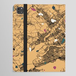 Canada, Montreal Map Print - Linocut iPad Folio Case