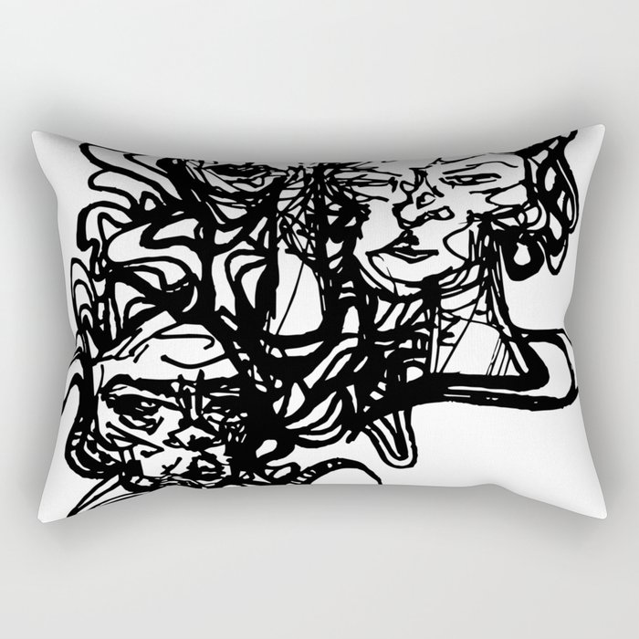 faces doodle 2 Rectangular Pillow