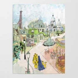 Madeline Montmartre colored Poster
