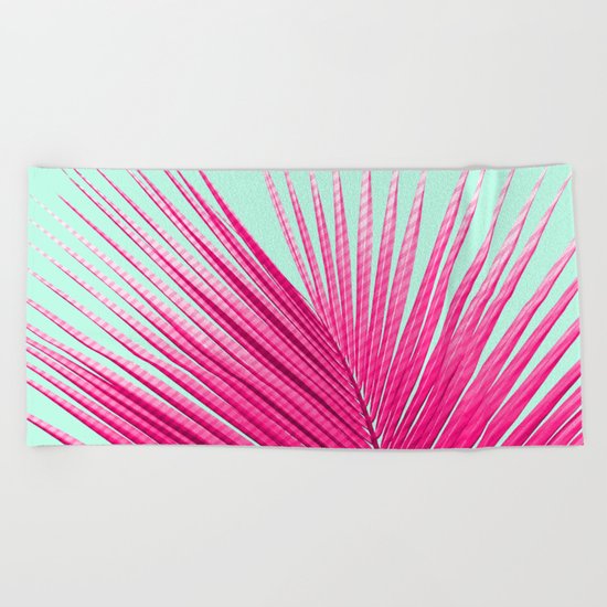 Pink Candy Cane Palm Beach Towel