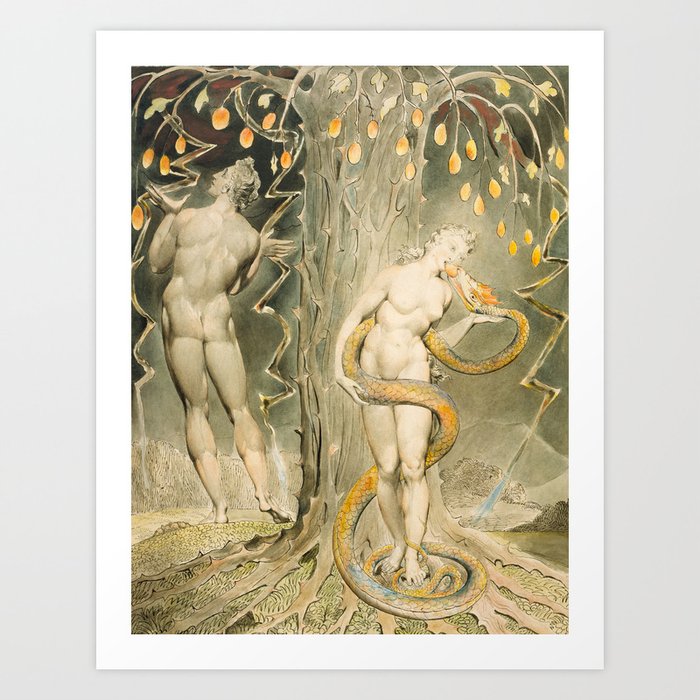 William Blake - The Temptation and Fall of Eve, 1808 Art Print