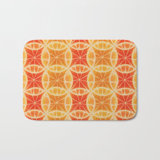 Orange Slice Pattern Bath Mat