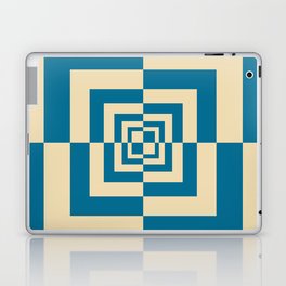 Vintage Blue Swirl Squres Laptop & iPad Skin | Painting, Optical, Vintage, Cleanandsharp, Futurism, 80S, Graphicdesign, Swirl, Midcentury, Sharp 