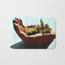 Bush in the Hand Bath Mat | Collage, 3D, Sculpture, Natureconservation, Landscape, Miniaturegarden 