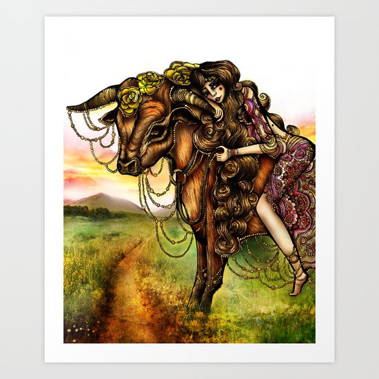 Astrology Illustration Series-Taurus Art Print