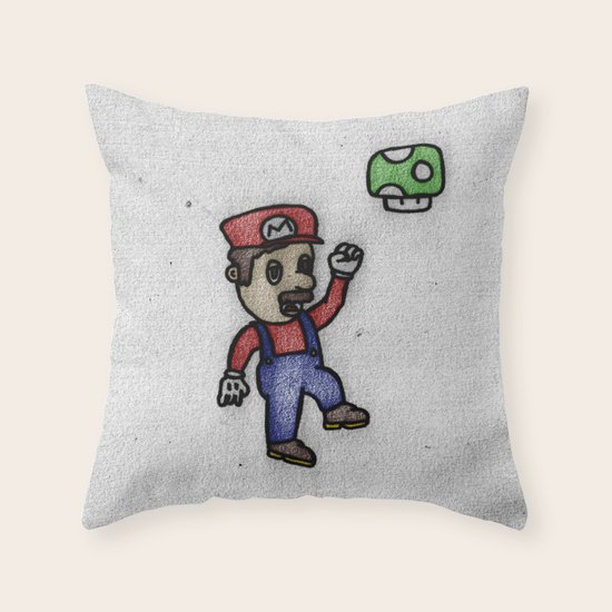 OMG MARIO Throw Pillow