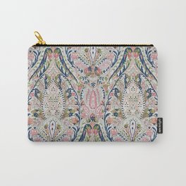 Pink Blue Green Leaf Flower Paisley Carry-All Pouch