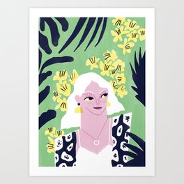 Girl in the Garden Art Print