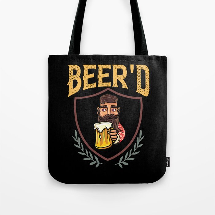Beard And Beer Drinking Hair Growing Growth Tote Bag