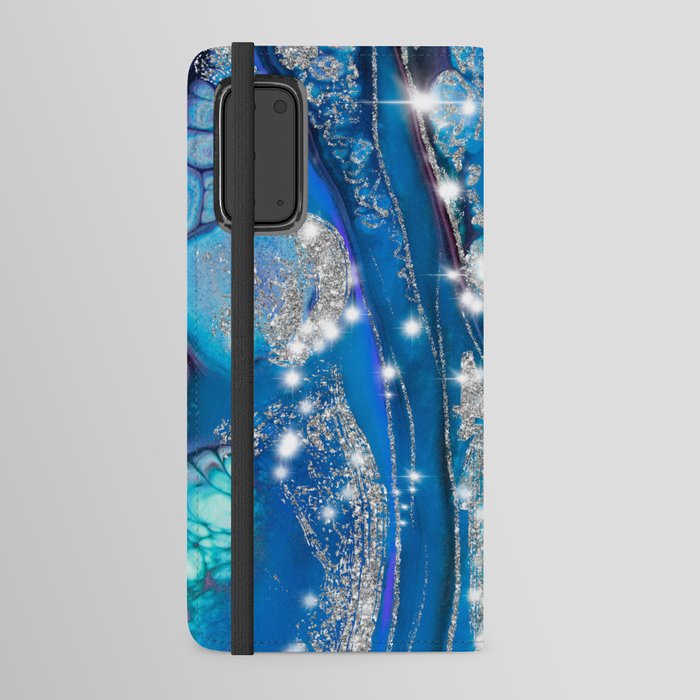 Royal Blue Agate Pattern Android Wallet Case