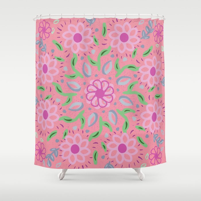 Garden Sunshine Pink Shower Curtain