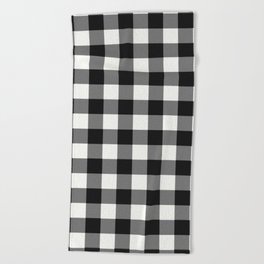 Black and White Country Buffalo check Beach Towel
