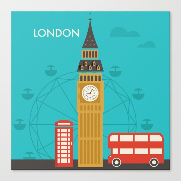 Attractions of London Canvas Print