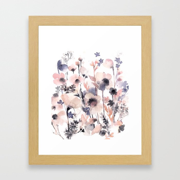 Flowers pink and purple Framed Art Print