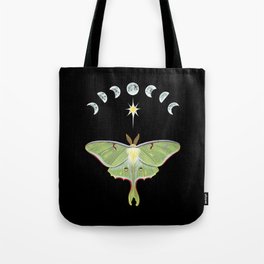 Luna moth and moon phases Tote Bag