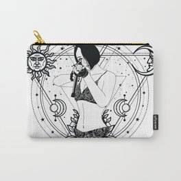The danger love Carry-All Pouch | Digital, Girlhunter, Vectorart, Astronaut, Stronggirl, Moon, Girlhunting, Gungirl, Sun, Magiccycle 