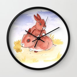 Baby Jackalopes Wall Clock | Illustration, Watercolor, Painting, Animal, Jackalope 