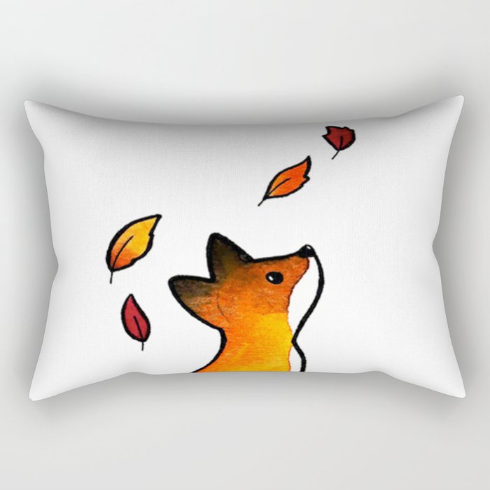 The Fox in The Leaves Rectangular Pillow