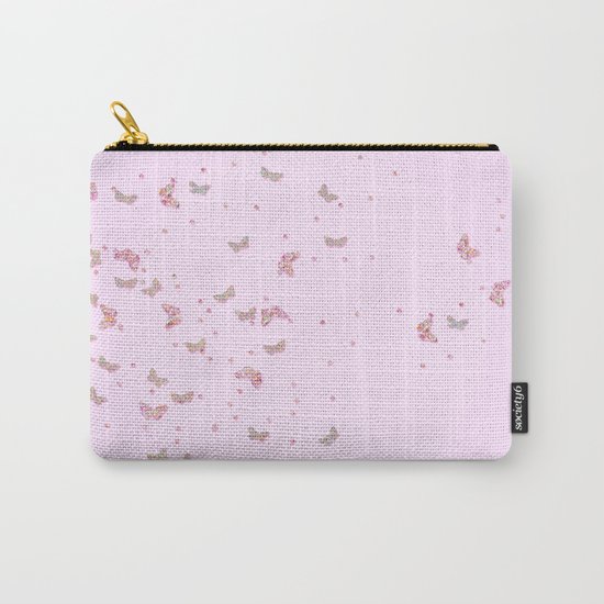 Butterflies diamonds and glitter II- Pink Glitter butterfly pattern Carry-All Pouch