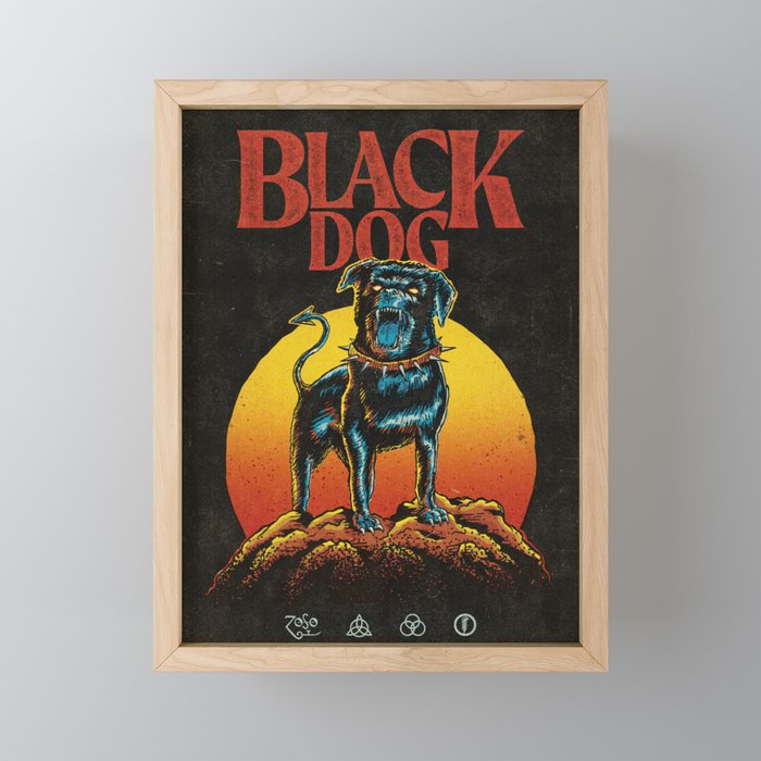 Black Dog Framed Mini Art Print
