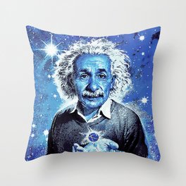 Einstein: Cosmic Domain Throw Pillow
