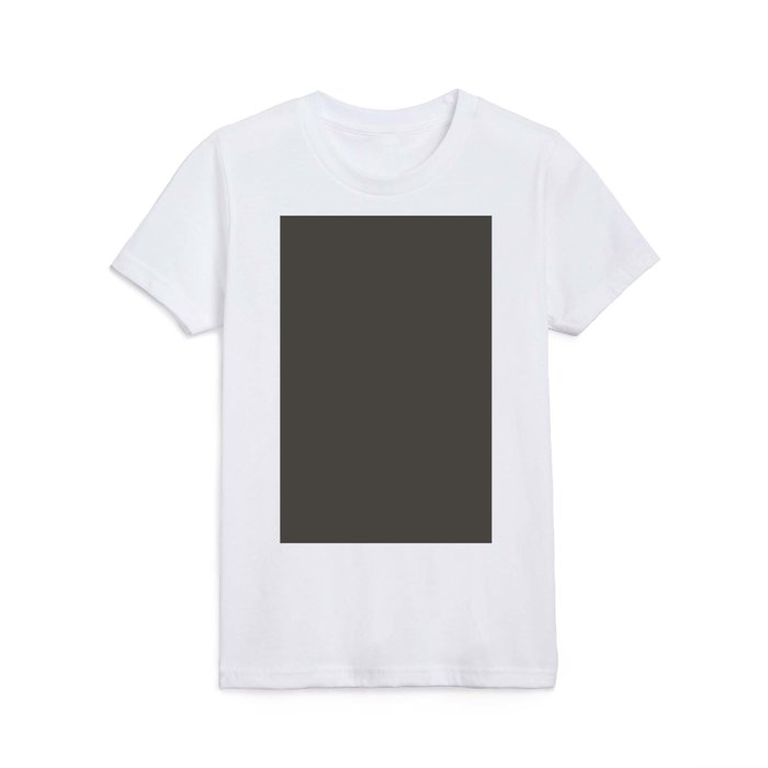 Dark Gray Solid Color Pantone Beluga 19-0405 TCX Shades of Yellow Hues Kids T Shirt