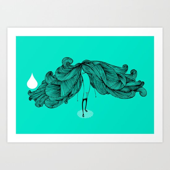BIG HAIR DAY (Turq version) Art Print