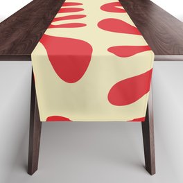 Mid Century Modern Curl Lines Pattern - Red and Yellow Table Runner