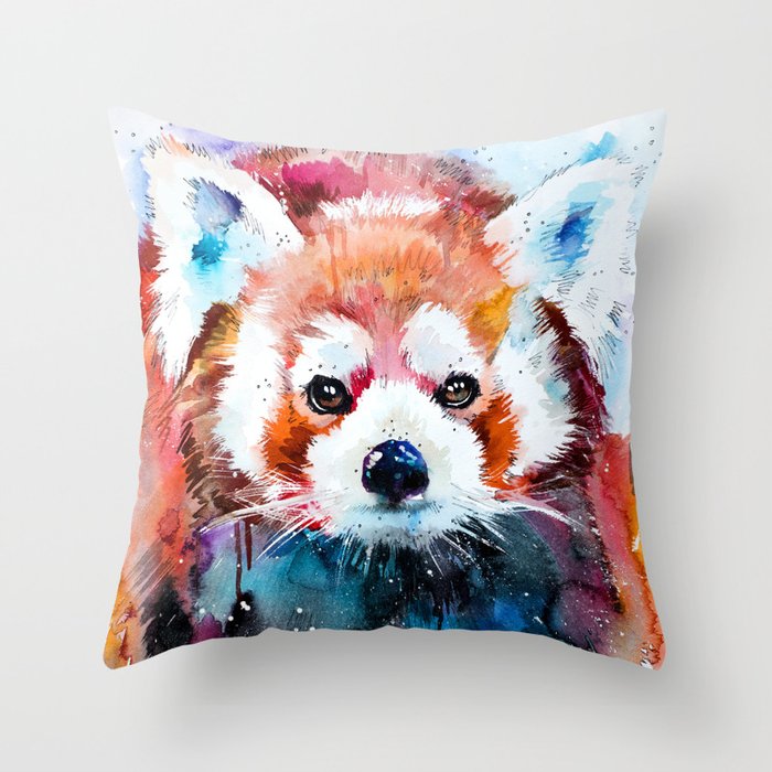 Red panda Throw Pillow