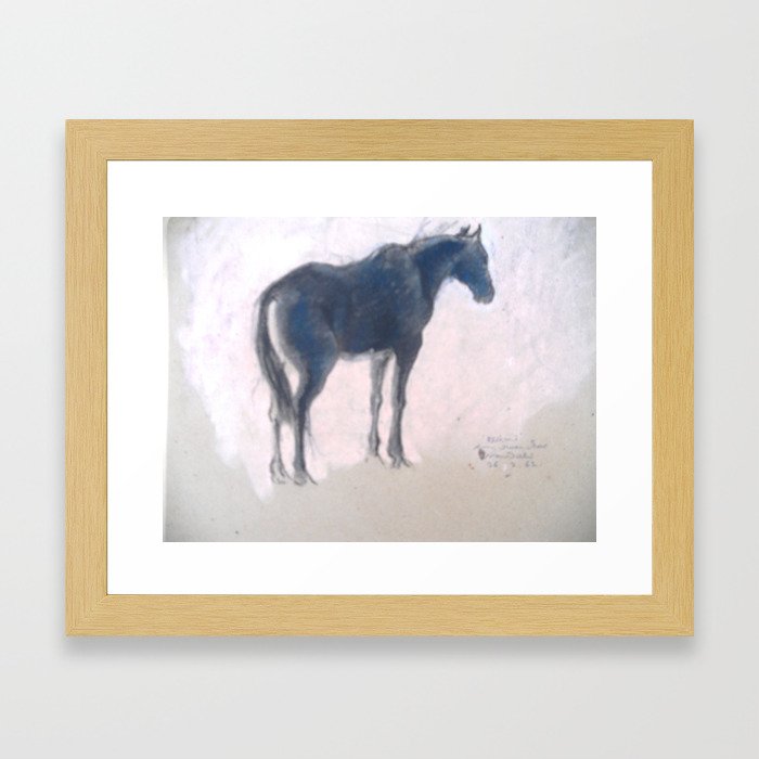 Horse Show 2 - The lone black horse Framed Art Print